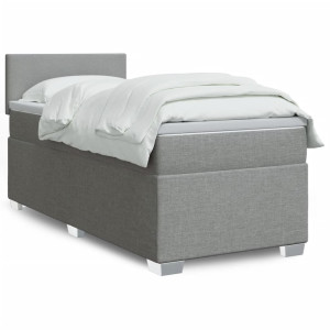 vidaXL Boxspring met matras stof lichtgrijs 90x190 cm