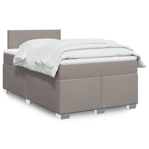 vidaXL Boxspring met matras stof taupe 120x190 cm