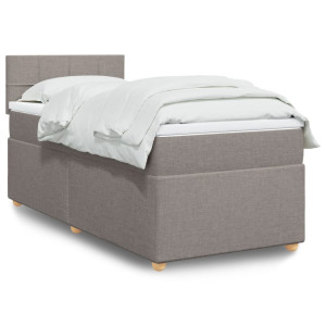 vidaXL Boxspring met matras stof taupe 80x200 cm