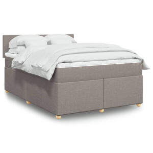 vidaXL Boxspring met matras stof taupe 160x200 cm
