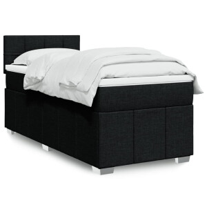 vidaXL Boxspring met matras stof zwart 80x200 cm