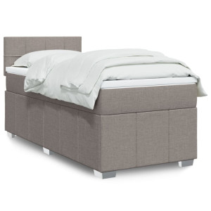 vidaXL Boxspring met matras stof taupe 90x190 cm