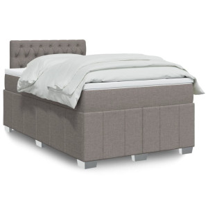 vidaXL Boxspring met matras stof taupe 120x190 cm