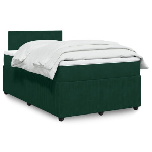 vidaXL Boxspring met matras fluweel donkergroen 120x190 cm