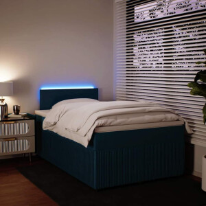 vidaXL Boxspring met matras fluweel blauw 120x190 cm