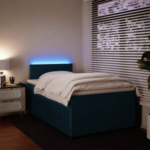 vidaXL Boxspring met matras fluweel blauw 120x190 cm