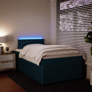vidaXL Boxspring met matras fluweel blauw 120x190 cm