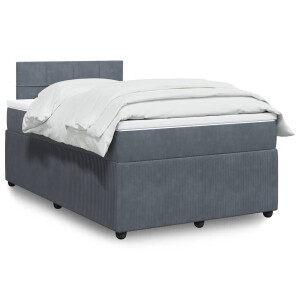 vidaXL Boxspring met matras fluweel donkergrijs 120x200 cm