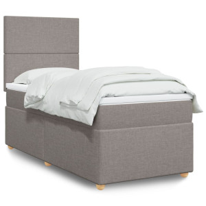 vidaXL Boxspring met matras stof taupe 90x190 cm