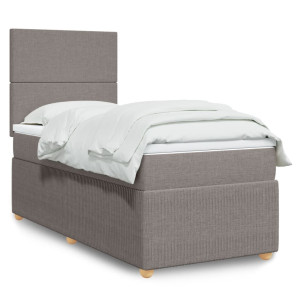 vidaXL Boxspring met matras stof taupe 90x190 cm