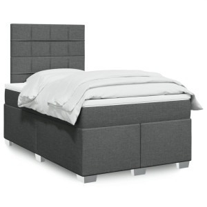 vidaXL Boxspring met matras stof donkergrijs 120x190 cm