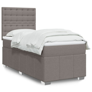 vidaXL Boxspring met matras stof taupe 80x200 cm