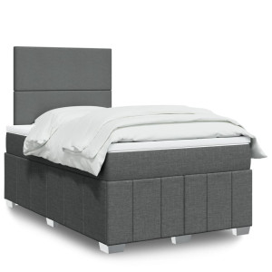 vidaXL Boxspring met matras stof donkergrijs 120x190 cm