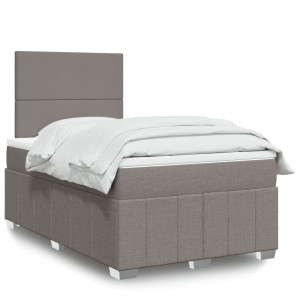 vidaXL Boxspring met matras stof taupe 120x190 cm