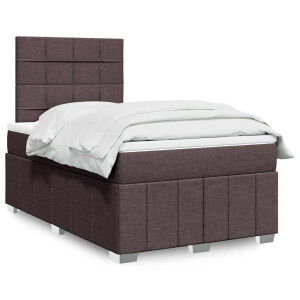 vidaXL Boxspring met matras stof donkerbruin 120x190 cm