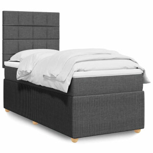 vidaXL Boxspring met matras stof donkergrijs 90x190 cm