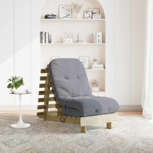vidaXL Futon slaapbank met matras 60x206x11 cm geïmpregneerd hout