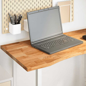 vidaXL Bureaublad rechthoekig 100x60x2,5 cm eikenhout lichtbruin