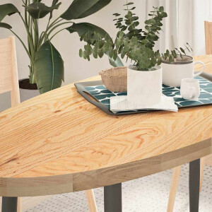vidaXL Tafelblad 140x60x4 cm ovaal massief eikenhout