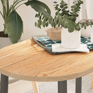 vidaXL Tafelblad 100x50x2 cm ovaal massief eikenhout