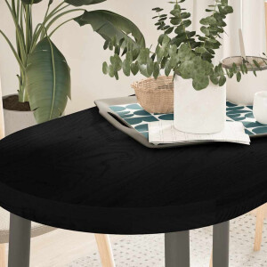 vidaXL Tafelblad 100x50x4 cm ovaal massief eikenhout donkerbruin