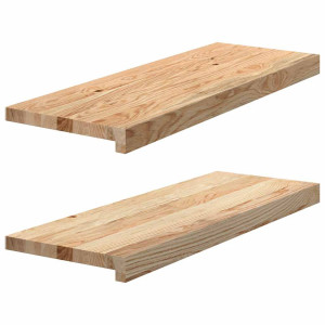 vidaXL Vensterbanken 2 st onbehandeld 70x30x2 cm massief eikenhout