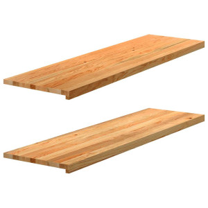 vidaXL Vensterbanken 2 st 140x40x2 cm massief eikenhout lichtbruin