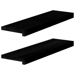 vidaXL Vensterbanken 2 st 70x20x2 cm massief eikenhout donkerbruin