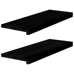 vidaXL Vensterbanken 2 st 70x25x2 cm massief eikenhout donkerbruin