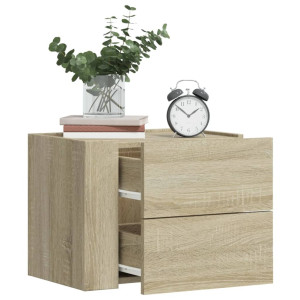vidaXL Nachtkastje wandgemonteerd 45x30x35 cm sonoma eikenkleurig
