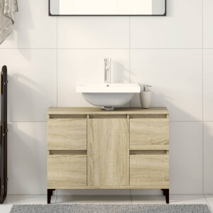 vidaXL Wastafelkast 80x33x60 cm bewerkt hout sonoma eikenkleurig