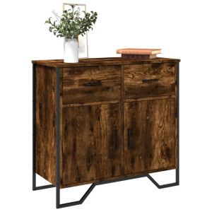 vidaXL Dressoir 79.5x35,5x74,5 cm bewerkt hout gerookt eikenkleurig