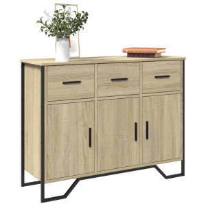 vidaXL Dressoir 97x32,5x74,5 cm bewerkt hout sonoma eikenkleurig