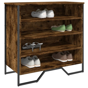 vidaXL Schoenenkast 80x38x78 cm bewerkt hout gerookt eikenkleurig