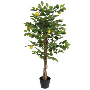 vidaXL Kunstcitroenboom met 3 stammen 120 cm polypropeen groen