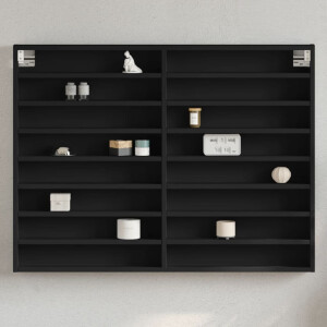 vidaXL Vitrinekast 100x8,5x75 cm bewerkt hout zwart