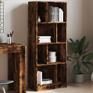 vidaXL Boekenkast 57x28,5x141 cm bewerkt hout gerookt eikenkleurig