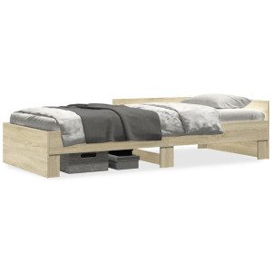 vidaXL Bedframe zonder matras hout sonoma eikenkleurig 90x200 cm