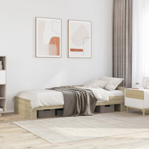 vidaXL Bedframe zonder matras hout sonoma eikenkleurig 90x200 cm