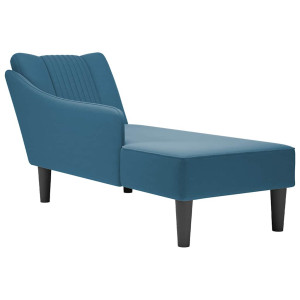 vidaXL Chaise longue met rechterarmleuning fluweel blauw