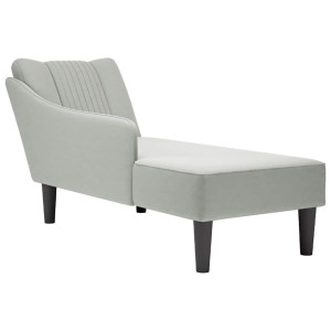 vidaXL Chaise longue met rechterarmleuning fluweel lichtgrijs