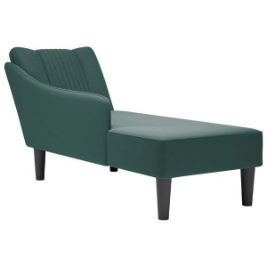 vidaXL Chaise longue met rechterarmleuning fluweel donkergroen