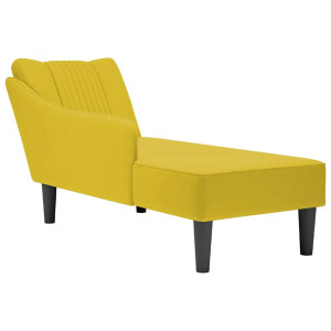 vidaXL Chaise longue met rechterarmleuning fluweel geel