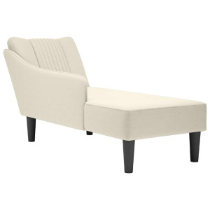 vidaXL Chaise longue met rechterarmleuning fluweel crèmekleurig