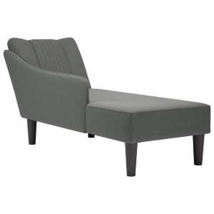 vidaXL Chaise longue met rechterarmleuning stof donkergrijs