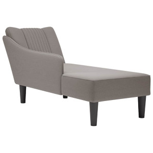 vidaXL Chaise longue met rechterarmleuning stof taupe