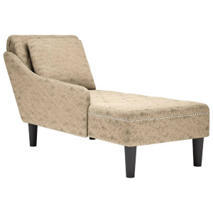 vidaXL Chaise longue met kussen&rechterarmleuning kunstleer lichtgrijs