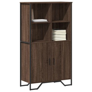 vidaXL Hoge kast 79,5x35,5x137,5 cm bewerkt hout bruin eikenkleur