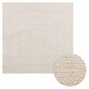 vidaXL Vloerkleed ZIZUR room binnen en buiten 120x120 cm jute look