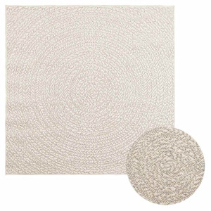 vidaXL Vloerkleed ZIZUR room binnen en buiten 120x120 cm jute look